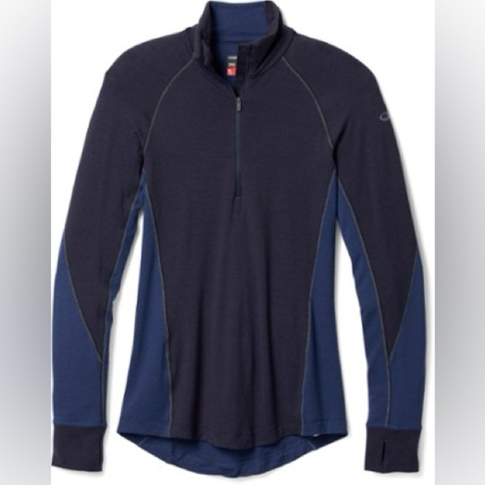Icebreaker 260 Zone Half-Zip Base Layer Top - MIDNIGHT NAVY/ROYAL NAVY, XL, EUC